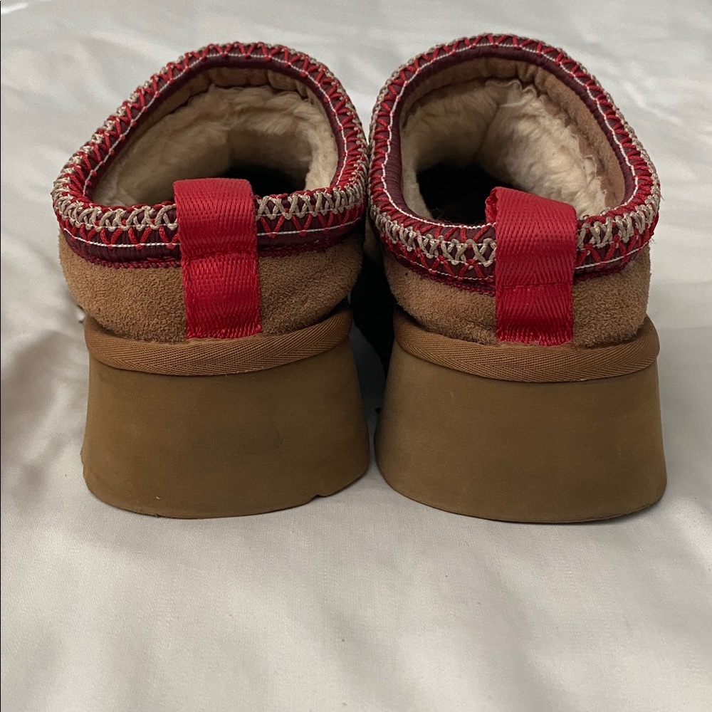 UGG Tazz II Platform Slippers Mules Slides Chestnut Suede Shoes Size 8 - Picture 7 of 14